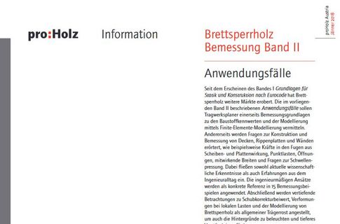 Brettsperrholz Bemessung Band II 2018